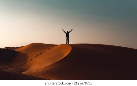Man Standing On Desert